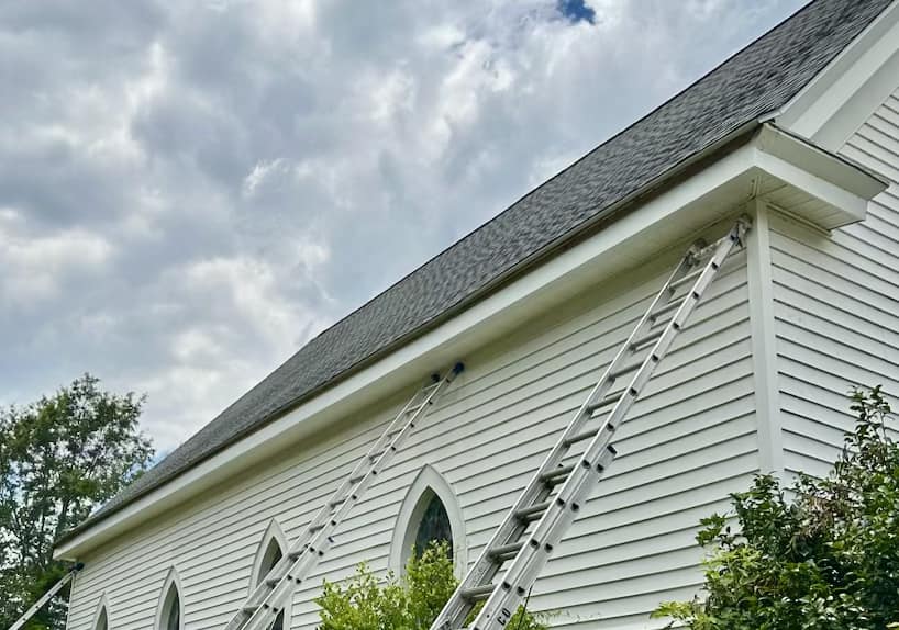 Completed gutter installation